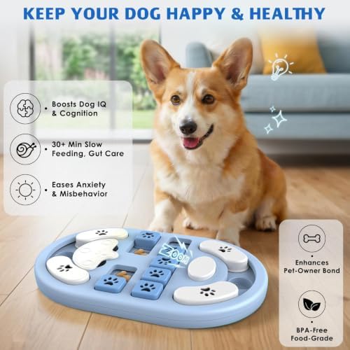 Dog Puzzle Toy, Interactive Treat Dispensing Toys, Grey