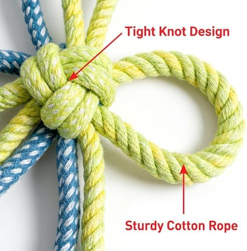 Heavy Duty Dog Rope Toys for Large Breed Aggressive Chewers, Indestructible Teeth Cleaning Tug of War Toy
