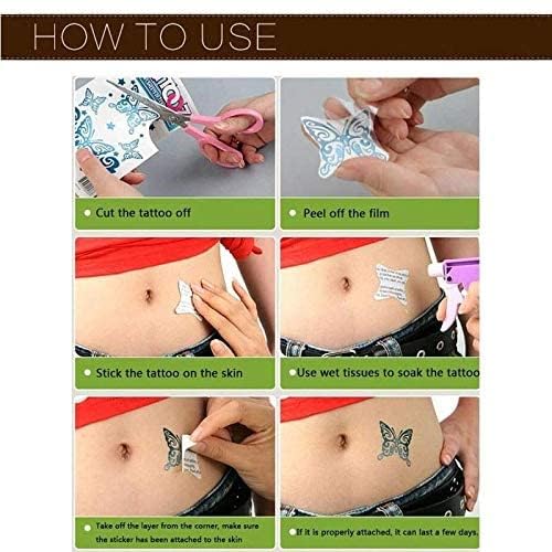 Fashion Realistic Big Size Black Snake Temporary Tattoo Stickers for Women Men Waterproof Fake Tattoo Waist Body Forearm Arm (Pack of 5)
