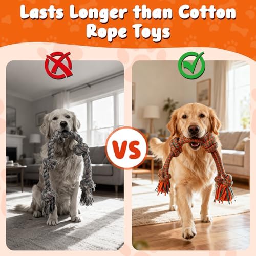 Interactive Dog Rope Toy – Ultra-Fiber Dog Chew Toys (Six Knots)