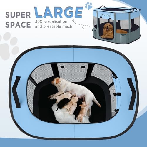 Foldable Pet Playpen, Portable Crate for Dogs & Cats, Indoor Outdoor Travel