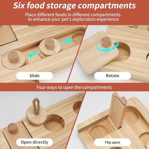 Wooden Bird Foraging Puzzle Feeder for Small Parrots, 7.2 x 5.4 Inch