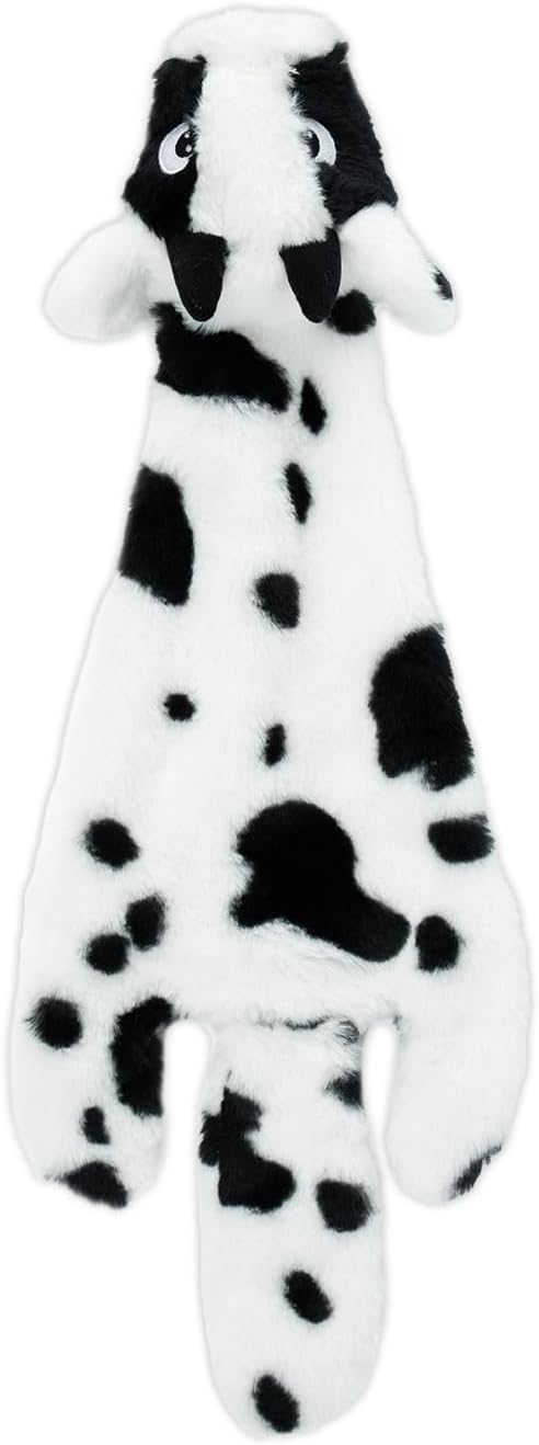 Best Pet Supplies 2-in-1 Stuffless Squeaky Dog Toy - Cow, Small | No-Stuffing, 2 Built-in Squeaker, No Mess, Soft, Interactive Indoor & Outdoor Play, Lightweight, Perfect for Moderate Chewer