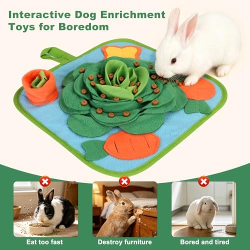 Snuffle Mat for Small Animals Nose Smell Training, Green Blue