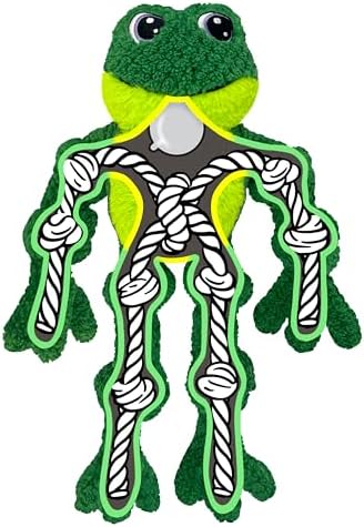 KONG Floppy Knots Rope and Plush Dog Toy, Frog, for Large/X-Large Dogs