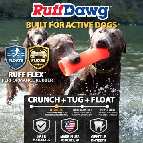 Ruff Dawg Crinkit Medium 5.5” (1 PC) – Rubber Crunch Dog Toy with Replaceable Bottle – Interactive Chew for Small to Medium Dogs – Made in USA – Assorted Neon Colors