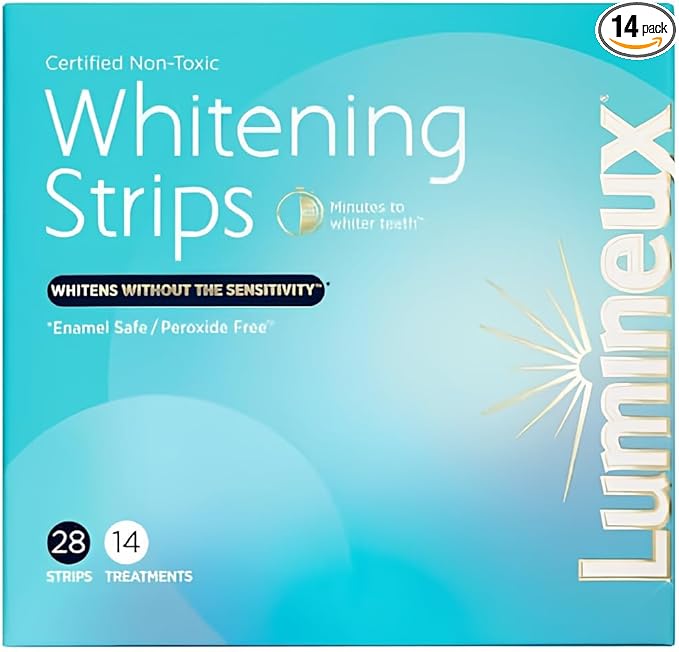 Lummineux Teeth Whitening Strips – (14) Sensitive-Free, Non-Toxic Whitening Strips, 5.9 oz Pack