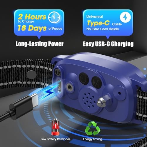 Bark Collar for Small Medium Large Dogs with 5 Training Modes, Purple | AI Bark Recognition, Effective Anti Barking Device with 5 Sensitivity Levels, Rechargeable IP67 Waterproof Anti Bark Collar