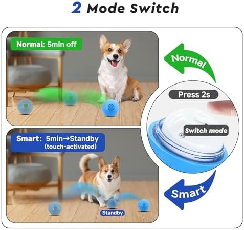 Interactive Small Dog Toy Ball, 2 Inch Smart Jumping Ball for Puppy/Small Dogs, Activated Automatic Bouncing Moving Vibrating, Dog Toy for Small Dogs to Keep Them Busy（Sky Blue）