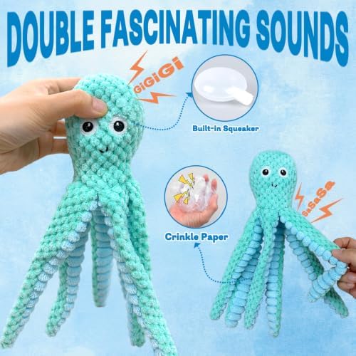 MRSOHRET Dog Squeak Toys for Aggressive Chewers, Crinkle Puppy Chew Toys