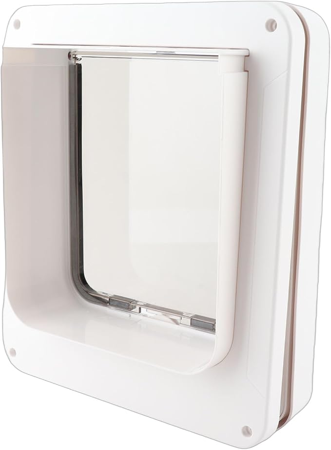 Automatic Sensing Dual Entry Smart Cat Door Easy Cleaning Safe Mechanisms for Pet Owners, Plastic Material