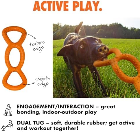 Max Fusion Tug Dog Toy, XL, Orange, Made with Nike Grind