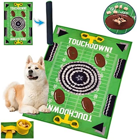 NFL Dallas Cowboys Dog Snuffle Mat – Interactive Pet Slow Feeder, Football Field Design Food Puzzle Toy for Dogs & Cats, Foraging Activity Mat for Smarter Feeding