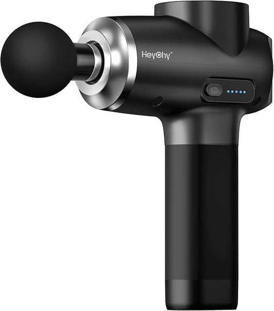 Professional Muscle Massage Gun Deep Tissue, Portable Handheld Massager with 5 Speeds and 5 Heads, Percussion Back Body Masajeador 12mm Amptitude for Athletes, Runner, Christmas Birthday Gifts