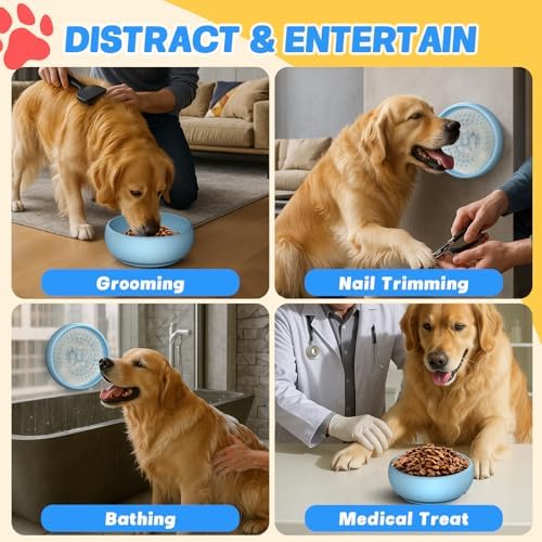 2 Pack Dog Lick Bowl, Slow Feeder Licking Bowl(Blue)