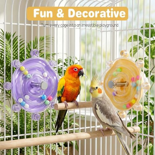 2 Pcs Bird Toys for Parakeets Colorful Budgie Toys Interactive Bird Cage Parrot Cockatiel Toy for Parakeets Cockatiels Conures Cage Small Birds Chewing Exercise Entertainment