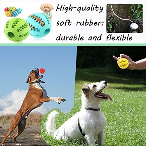 Sunglow 2 Pack Dog Toy Ball - Nontoxic Bite Resistant Teething Toys for Small/Medium/Large Dog and Puppy Cat, Dog Pet Food Treat Feeder Chew Tooth Cleaning Exercise Game IQ Training