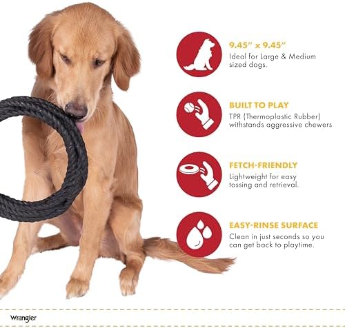 Wrangler Cowboy Rope Toy for Dogs, Medium to Large (Tan, Peanut Butter)
