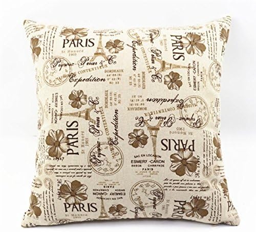 MoonRest Decorative Pillow, Fully Assembled with Hidden Zipper Filled with Synthetic Down Pillow Inserts (Eiffel Tower and Art)