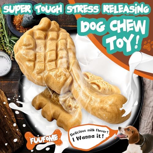 Fuufome Dog Chew Toys for Aggressive Chewers & Large Dogs Tough Nylon Bone