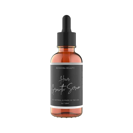 Rennora Hair Growth Serum with Organic Herbs and Natural Vitamins, Peppermint Oil, Stinging Nettle, and Rosemary Oil, No Chemicals, Formulated for Hair Regrowth (1 Pack - 30 Day Supply)