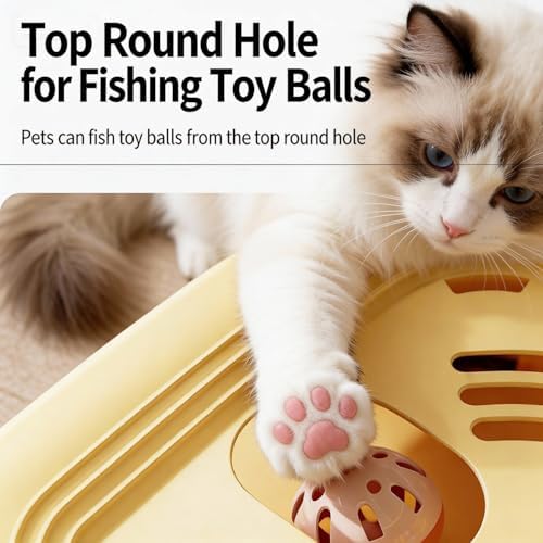 Interactive Cat Toys for Indoor Cats, 2-in-1 (Yellow)