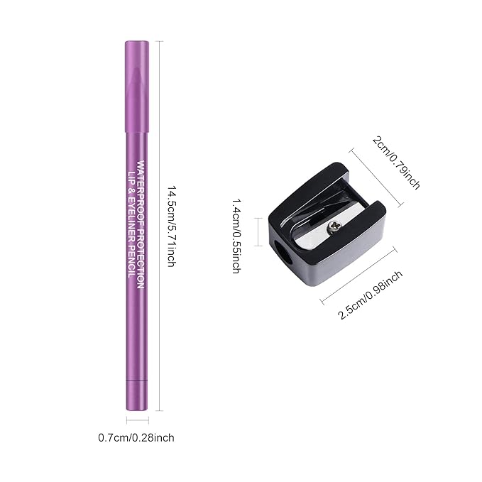 Ownest 6 Colors Eyeliner Gel Pencil, Pearl Metallic Gel Eyeliner Pen, Silky Creamy Eyeliner for Professional Eyes Makeup, High Pigmented Lasting Liner Set, with Two Makeup Pencil Sharpener-Set B