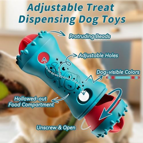 Interactive Dog Puzzle Toys - Dogs Treat Dispensing Enrichment Toy Mental Stimulation for Brain Cognitive Snack Spin for Dog Busy Boredom Teething Slow Feeder