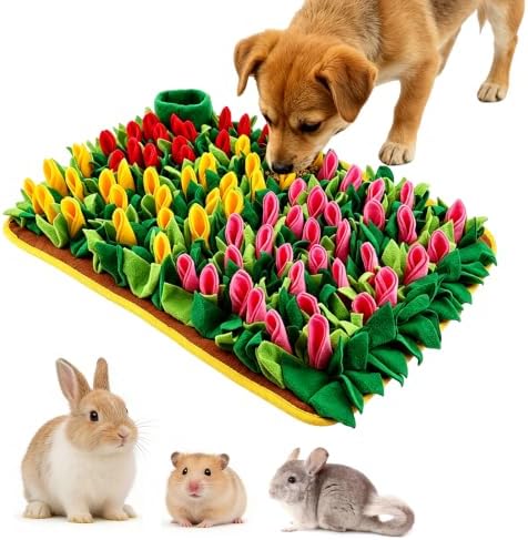 Tulip‑Style Snuffle Mat for Dogs, Cats, Rabbits, 23" x 15"