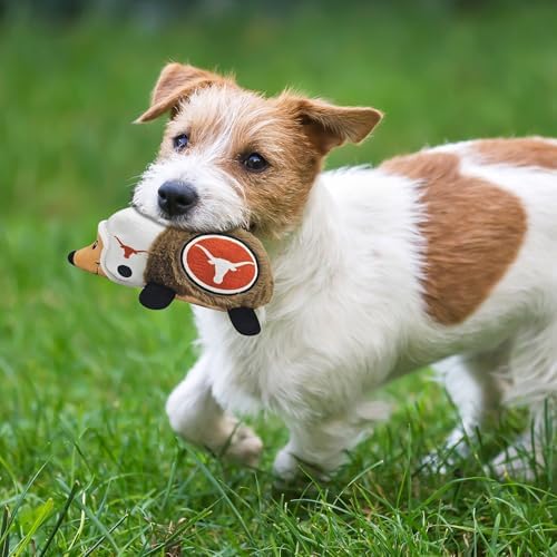 NCAA Texas Longhorns Plush Hedgehog Toy for Dogs & Cats, Cool Soft Pet Toy for Fun and Interactive Play, Dog Chew Toy with Squeaker, Licensed Hot Pet Toy