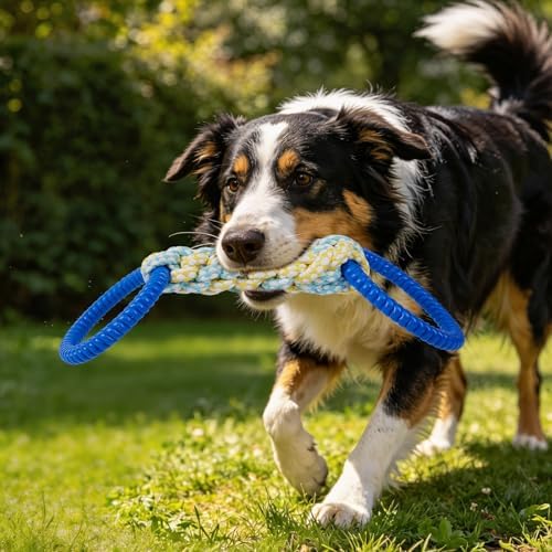 Dog Rope Toys for Medium-Small Dogs, Durable and Indestructible Aggressive Chewers, Multiple Textures Interactive Tug of War Toys 17.5x5.5 inch