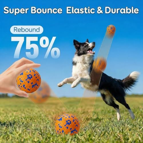 Dog Ball Toys Dog Tennis Ball for Aggressive Chewers Indestructible Bouncy Lightweight Water Toy Fetch Ball for Large Medium and Small Dog