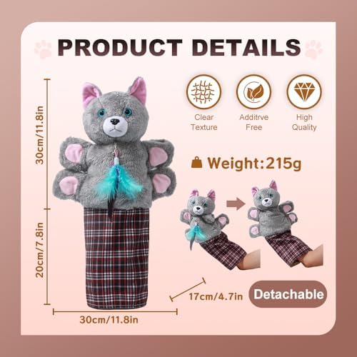 oyeftp Cat Toys, Cat Wrestling Glove, Cat Wrestling Puppet, Hand Puppets with Tough Padding for Safe and Fun Interactive Toys for Cats and Dogs