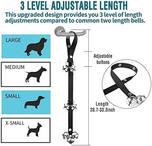 BLUETREE 2 Pack Dog Doorbells Premium Quality Training Potty Great Dog Bells Adjustable Door Bell Dog Bells for Potty Training Your Puppy The Easy Way - 7 Extra Large Loud 1.4 DoorBells