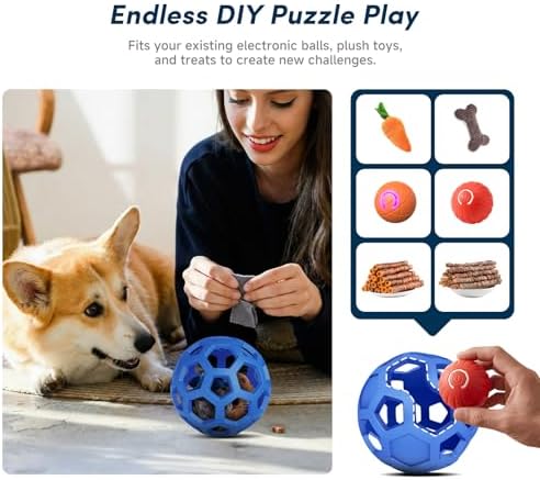 Unique Interactive Dog Toy with Ball-in-Ball Design, 4X Durable Rubber Outer Shell & Inner Smart Automatic Bouncing Ball to Keep Them Busy, Fetch & Puzzle Toys for Medium, Large High Energy Dogs