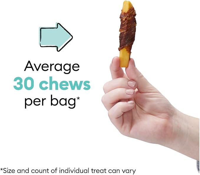 Wiggles & Wags Twists Dog Treats, Beef & Sweet Potato, Soft and Chewy, Grain Free, All Natural, 16 oz with DN Essentials Waste Bag Dispenser & Roll