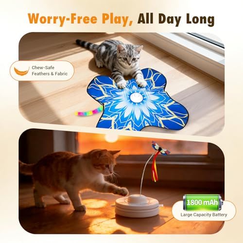 Interactive Indoor Cat Toy, Rechargeable Touch Automatic Hide and Seek Mat