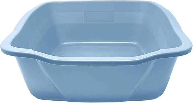 Large Open Top Cat Litter Pan Low Entry Sides Stain & Odor Resistant High | Plastic Litter Box for Kittens, Senior & Arthritic Cats Multi Cat Household, Made Blue Eco Recycled Pet Toilet Tray
