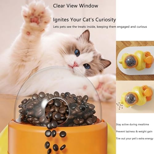 GROZY Duck Treat Dispenser Puzzle Toy, Interactive Slow Feeder for Dogs & Cats, IQ Training & Mental Stimulation, Reduces Bloating & Boredom, Non-Slip Base for Small Medium Pets