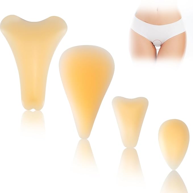 Camel Silicone Concealer Pad for Women - Reusable Discreet Insert for Leggings, Yoga Pants, Swimwear, 4-Pack Variety