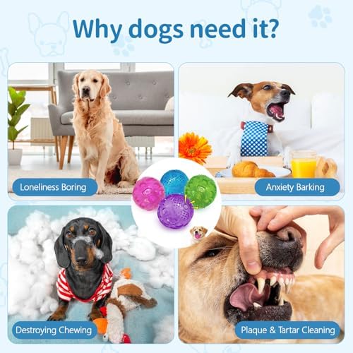 RICHIE Ultra Durable Squeaky Dog Balls 3 Inch for Large Medium Dogs, Tough Chew Toys for Aggressive Chewers, Floating Fetch Balls for Pool Play, Teeth Cleaning Dog Toys 2 Pack Red + Red