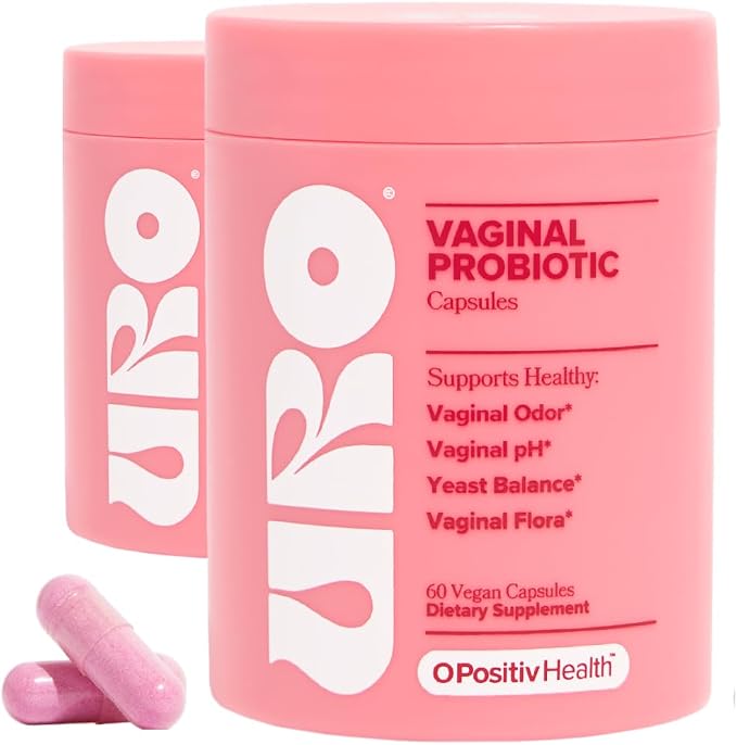 O Positiv URO Vaginal Probiotics for Women pH Balance with Prebiotics & Lactobacillus Probiotic Blend - Vaginal Health Supplement - Support Healthy Vaginal Odor & Vaginal Flora, 60 Count (Pack of 2)