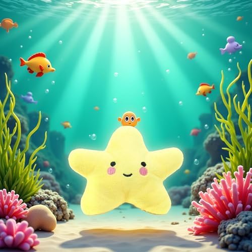 Yellow Starfish Shape Dog Pet Chew Toy Plush Squeaky Toy Cute Pet Interactive Play Training Toy Household Pet Accessories Dog Squeak Toys