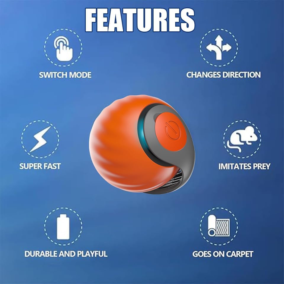 silent paws Interactive Cat Toys Ball,2 Packs and 4 Tails