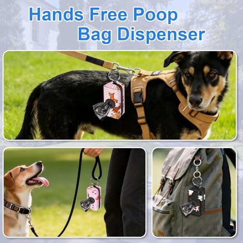 2pack Dog Poop Bag Holder Zippered Pet Waste Bags Dispenser