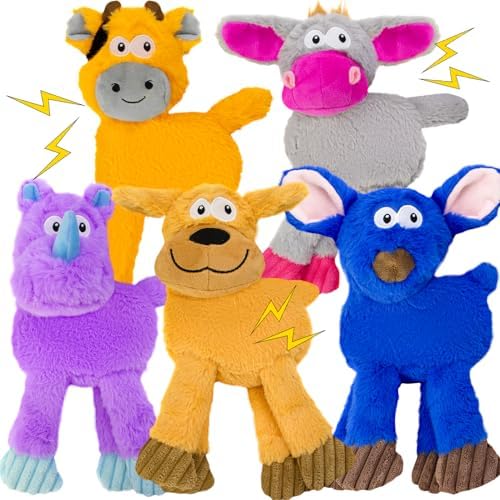 5 Pack No Stuffing Dog Toys Plush for Small Dogs