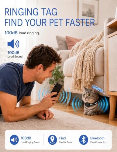 GPS Cat Tracker Collar (iOS & Android) - Real-Time Activity Tracking Black
