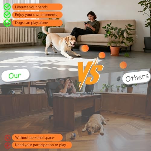 Smart Interactive Dog Toys - Automatic Moving Bouncing & Rotating Dog Ball with E-TPU Material, New Electric Dog Toy USB-C Rechargeable, Active Rolling Balls for Medium-Large Dogs(Orange)