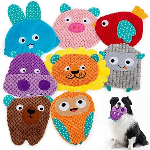 No Stuffing Dog Toys -8 Pack Squeaky Dog Crinkle Toys for Small Medium Dogs