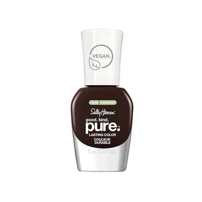 Sally Hansen Good. Kind. Pure. Nail Polish | Plant-Based, Vegan, 16-Free Formula | Opaque, Creamy | 151 Warm Cacao | Dark Brown Nail Color